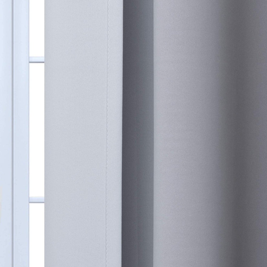 Yakamok Light Blocking Ombre Curtains, Greyish White and Black Gradient Color Curtains, Room Darkening Grommet Window Drapes for Bedroom(Bl…