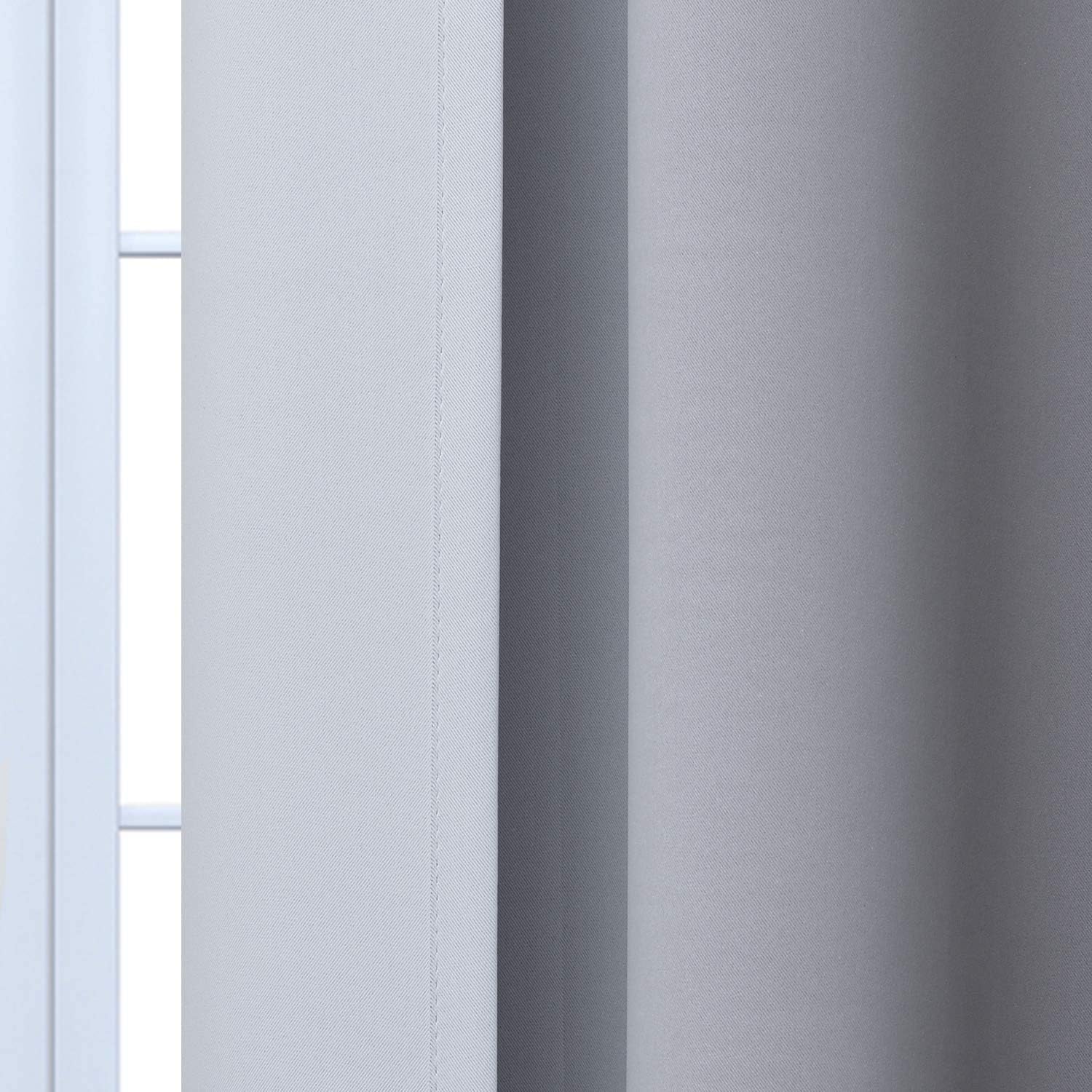 Yakamok Light Blocking Ombre Curtains, Greyish White and Black Gradient Color Curtains, Room Darkening Grommet Window Drapes for Bedroom(Bl…