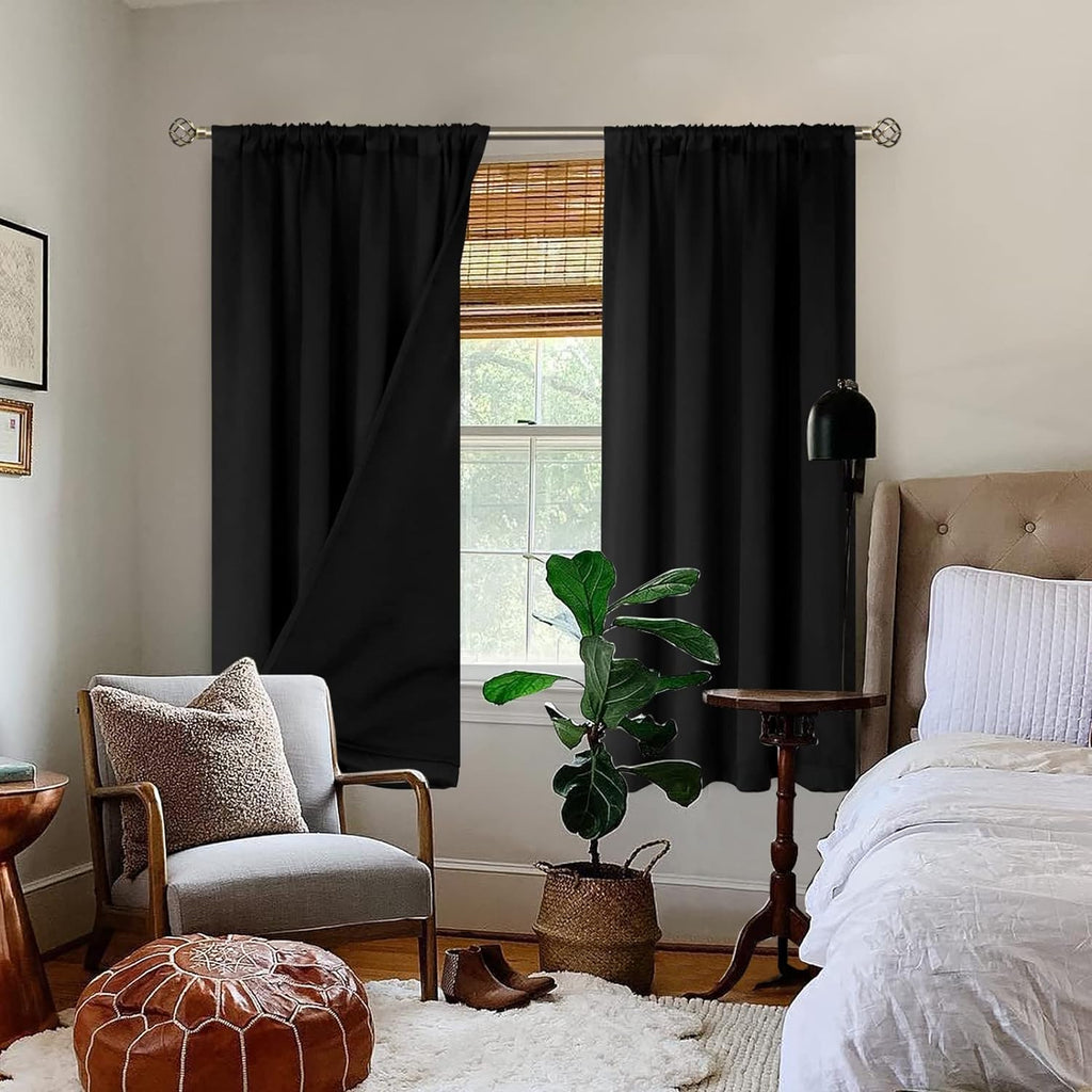 BGment Blackout Curtains for Living Room 63 Inch Length, 2 Panels Set Full Room Darkening Window Curtains, Thermal Insulated Noise Reduce…