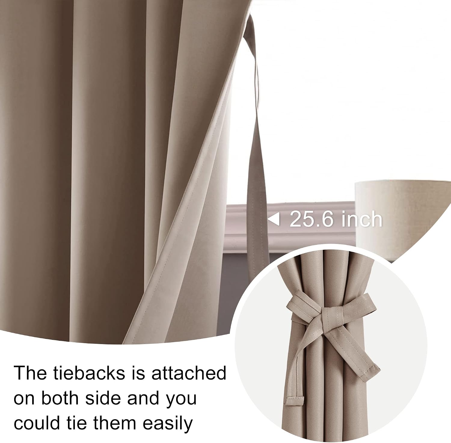 Jiuzhen Blackout Curtains for Bedroom - Thermal Insulated Room Darkening Noise Reducing, 70 x 84 Inch Length Curtains for Living Room, Set…