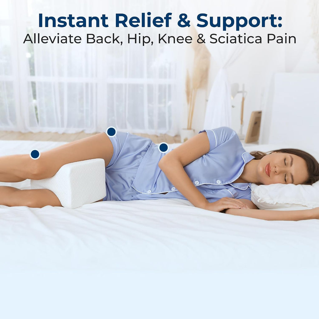 5Starsunited 5 STARS UNITED Large Knee Pillow for Side Sleepers - Hip, Memory Foam Leg Cushion for Side Sleeping - Between Legs Pillow for…