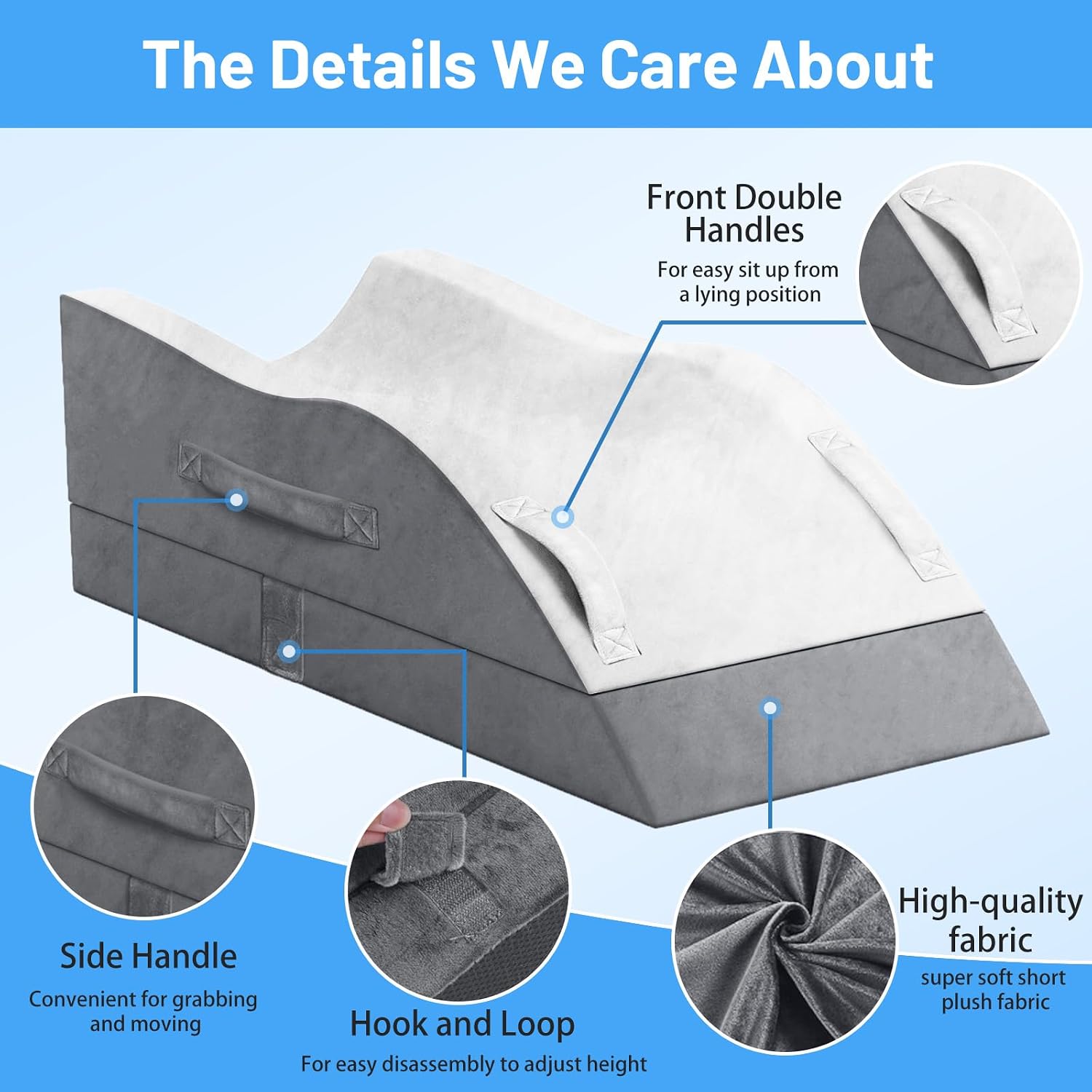 TranquilRelax Double Leg Elevation Pillows, Wedge Pillow for After Surgery, Memory Foam Support Adjustable, Comfort comfort for…