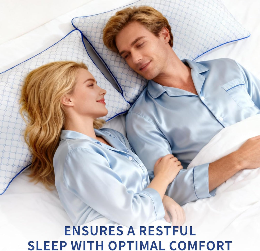 Yagamo Bed Pillows Queen Size Set of 2 for Sleeping, Soft and Supportive Bed Pillows with Memory Foam Filling for Side, Back and Sto…