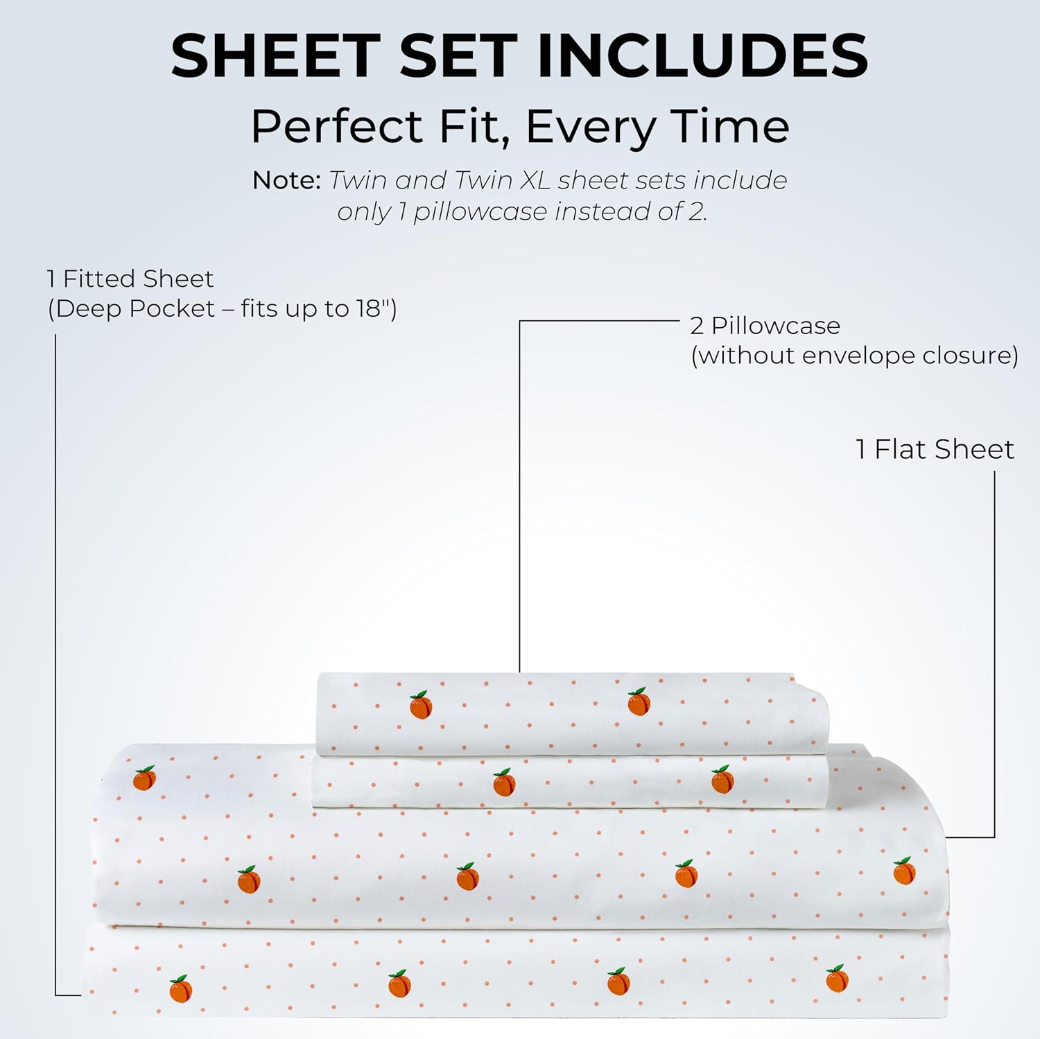 Queen Size Fitted Sheet with 18" Deep Pockets, Flat Sheet - Percale Weave Natural - Breathable 100% Cotton Bedding, 1 Fitted Sheet + 1…