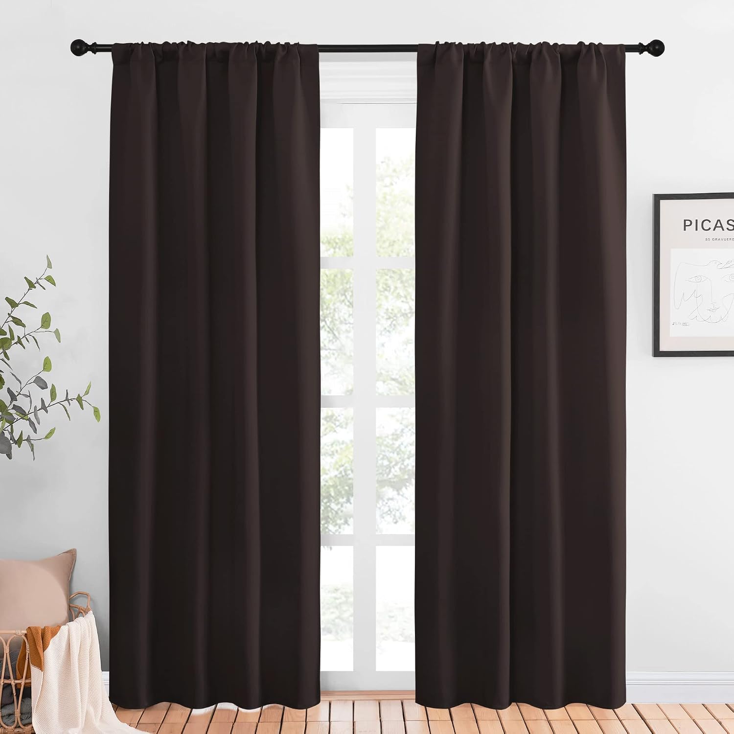 NICETOWN 84 Bedroom Curtains and Drapes - Energy Smart Thermal Insulated Rod Pocket Blackout Draperies/Panels for Living Room (2 Panels…
