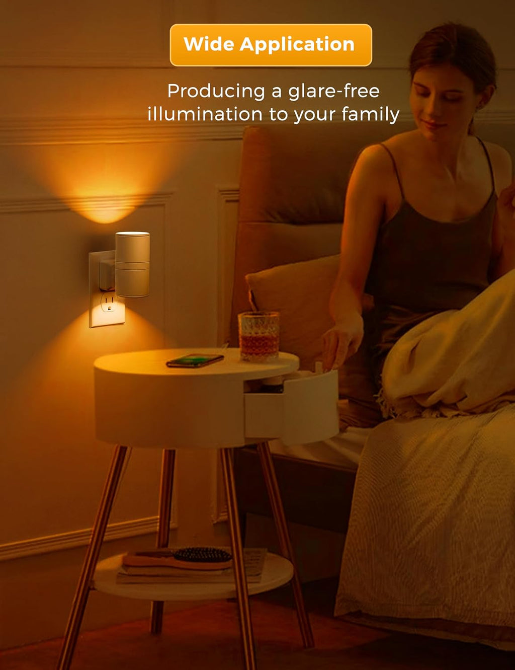 L LOHAS LED Night Light, Amber Nightlight, Dimmable Night Light 100LM, Light Sensor, Yellow Nightlight, Sleep Light for Kids, Soft & Warm…