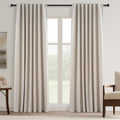Topfinel 94 Inch Long Linen Blackout Curtains 2 Panel Set, Greige Natural Curtains for Living Room, Room Darkening Tab Top Noise Reduction…