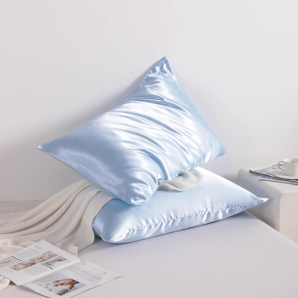 Ntbay 2 Pack Satin King Pillowcases for Hair and Skin, Luxurious and Silky Pillow Cases with Envelope Closure, 20x36 Inches, Aqua 2 Pack 36…