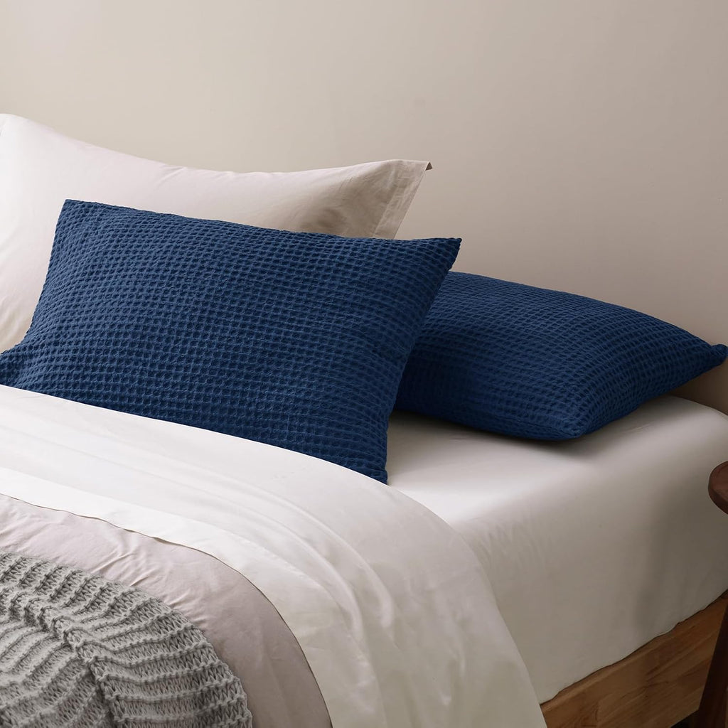 Phf Ultra Soft Waffle Weave Pillow Shams King Size, No Insert, 2 Pack 20" x 36" Pillowcases, Breathable & Skin-Friendly Pillow Cases, Stylis…