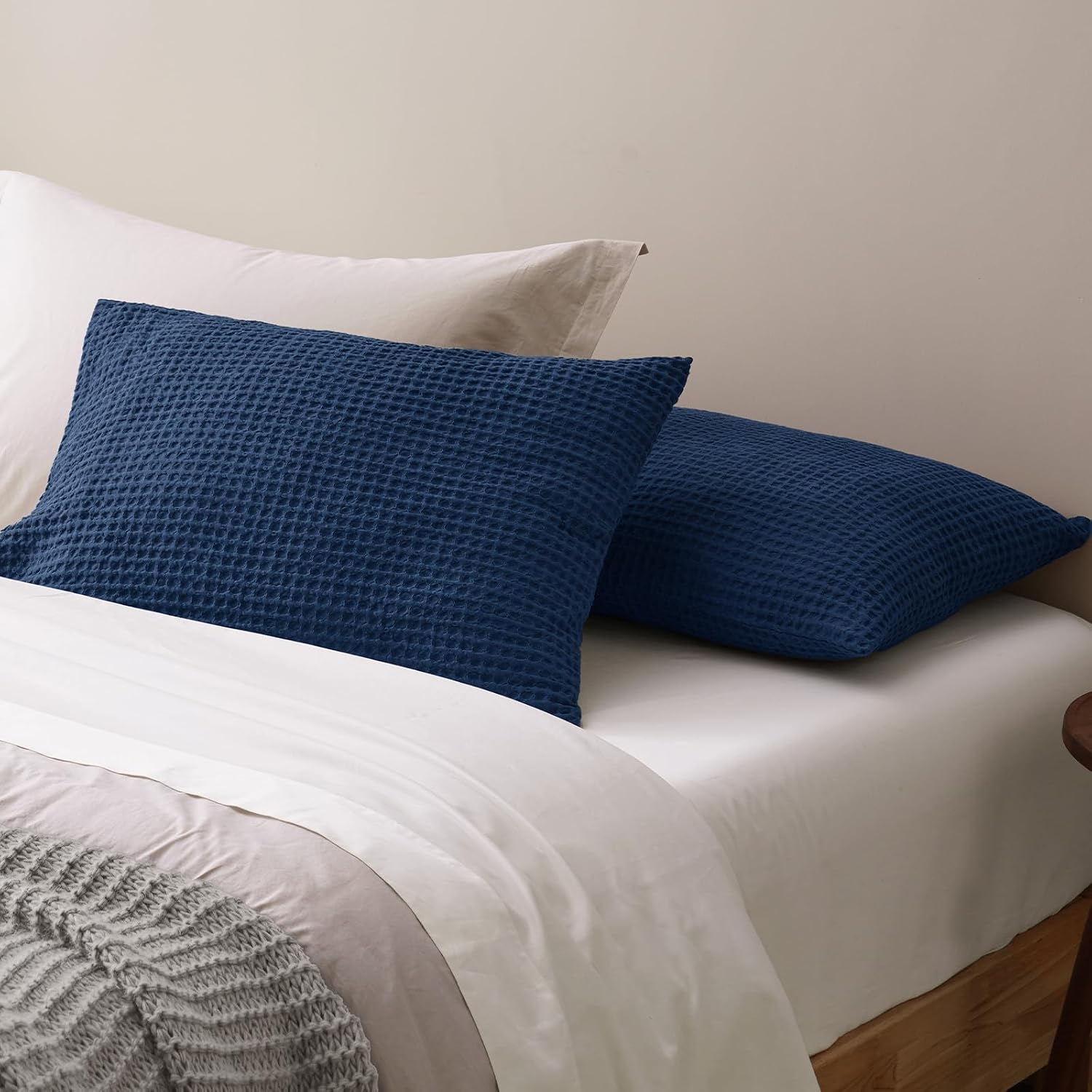 Phf Ultra Soft Waffle Weave Pillow Shams Standard Size, No Insert, 2 Pack 20" x 26" Pillowcases, Breathable & Skin-Friendly Pillow Cases, St…