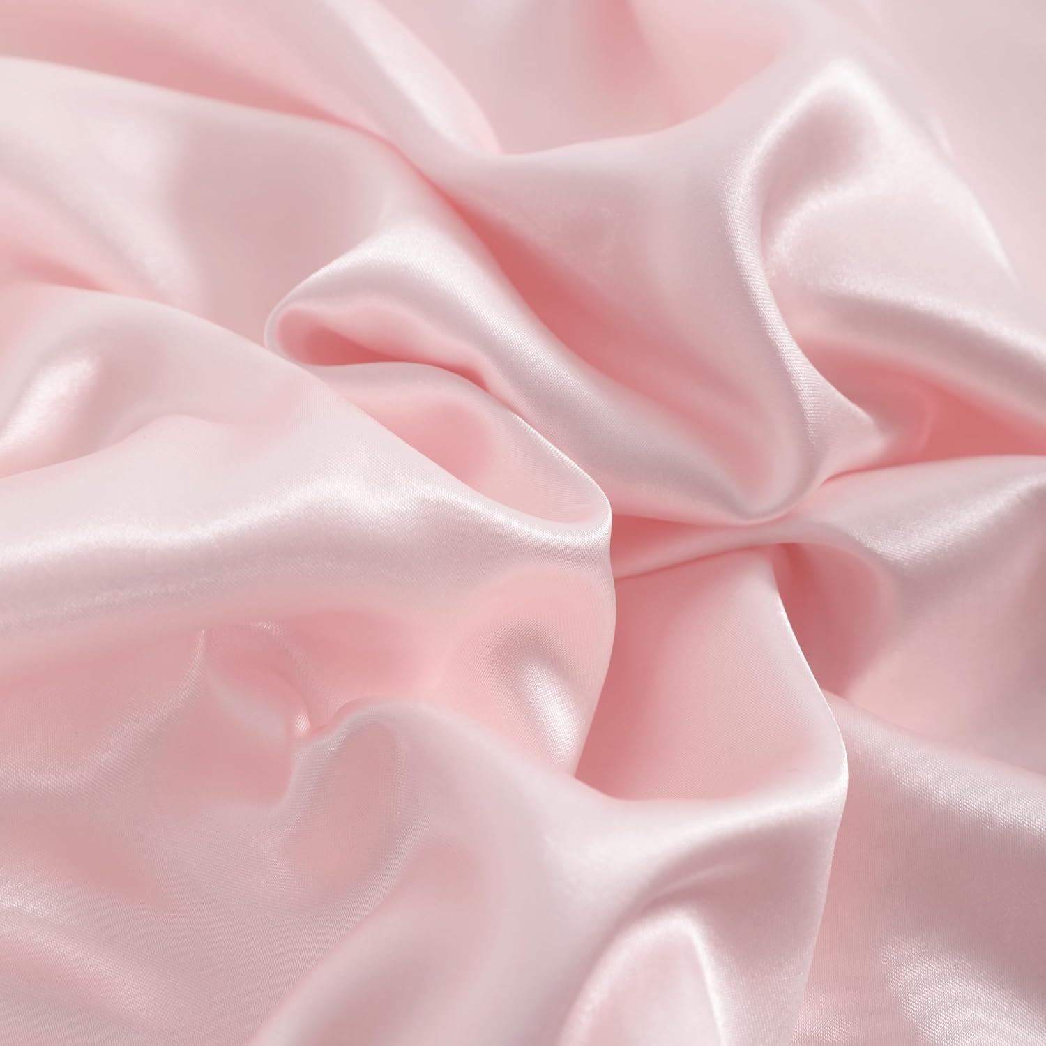 Ntbay 12 Pack Satin Queen Pillowcases for Hair and Skin, Luxurious and Silky Pillow Cases with Envelope Closure, 20 x 30 Inches, Light Pink…