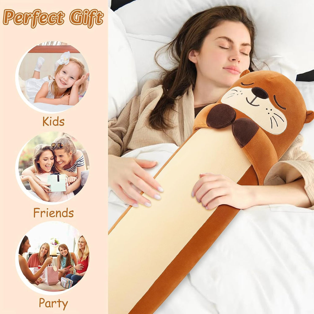 Large Otter Stuffed Animal,33.5” Long Otter Plush, Kawaii Plush Toys, Cute Plushies Animal Gifts, Animals Body Pillow Sleeping Hugging…