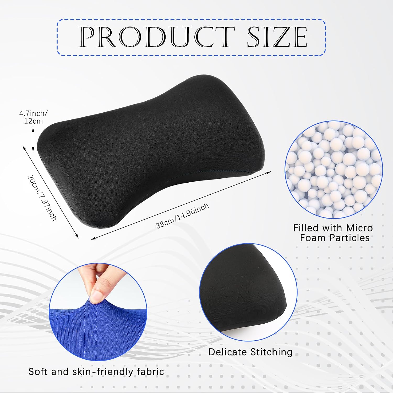 Thyle 2 Pack Bead Neck Pillow Small Bone Shape Neck Support Cushion for Bed Sofa Travel Soft Pillow for Home Sleeping Headrest and Lumbar…