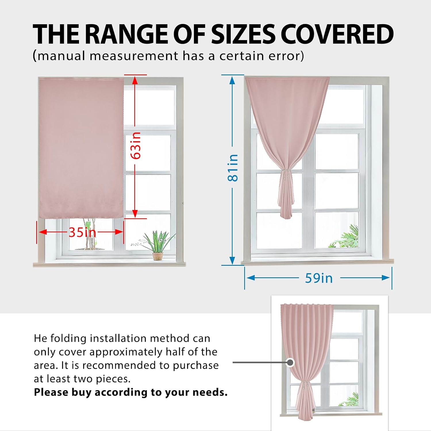 Jilron Autohesion Curtains for Windows, Bedroom Blackout Curtains for - Thermal Lnsulated No Drill Curtains Room Darkening Black Small Drape…