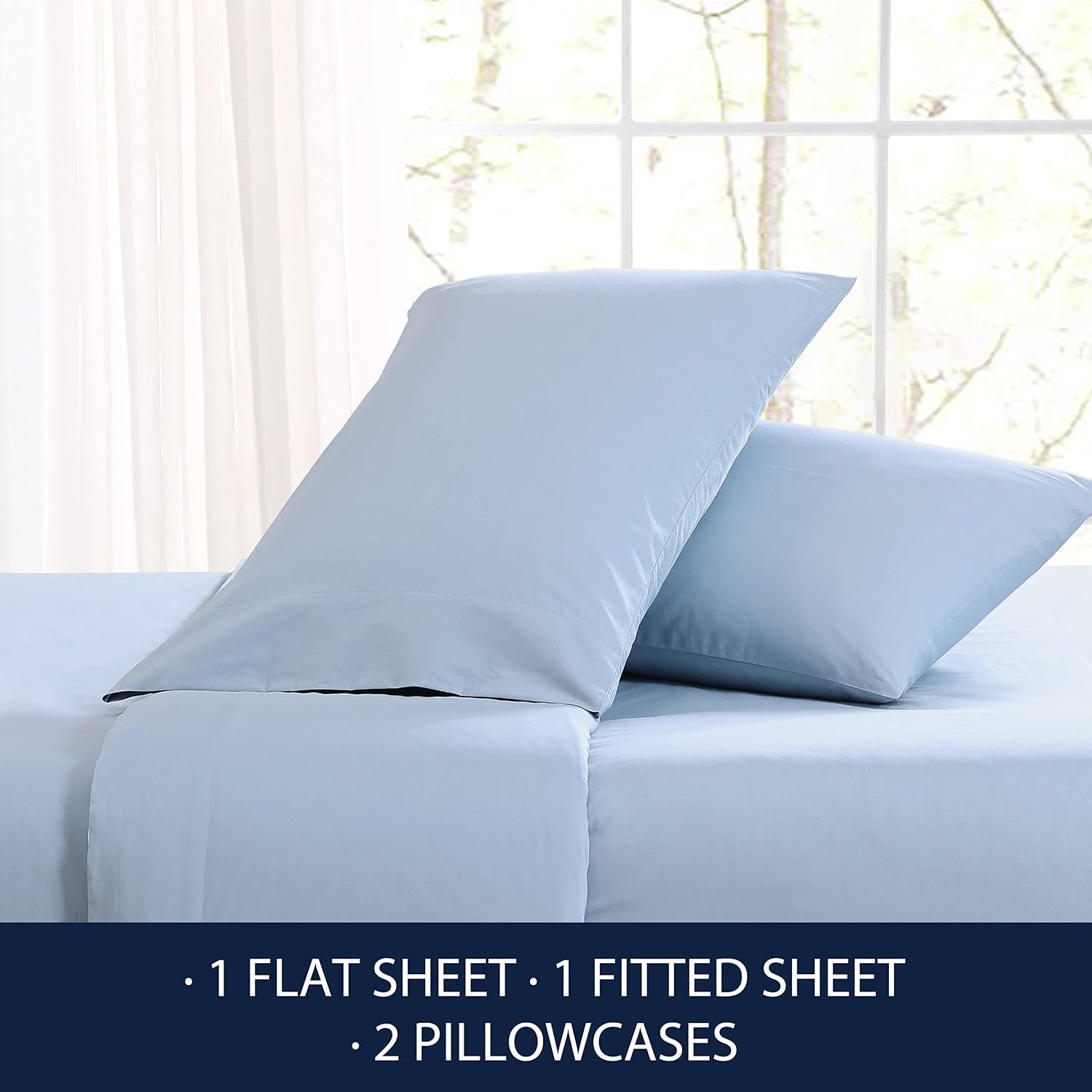 Nautica Queen Size Sheet Set, Crisp & Tailored Cooling Sheets with a Smooth Cotton Percale Lightweight Feel - Bed Sheets with Matching Pill…