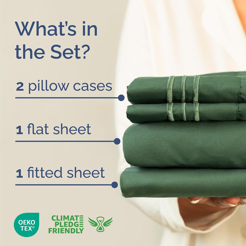 Cal King Size 4 Piece Sheet Set - Comfy Breathable & Cooling Sheets - Hotel Luxury Bed Sheets for Women & Men - Deep Pockets, Easy-Fit…