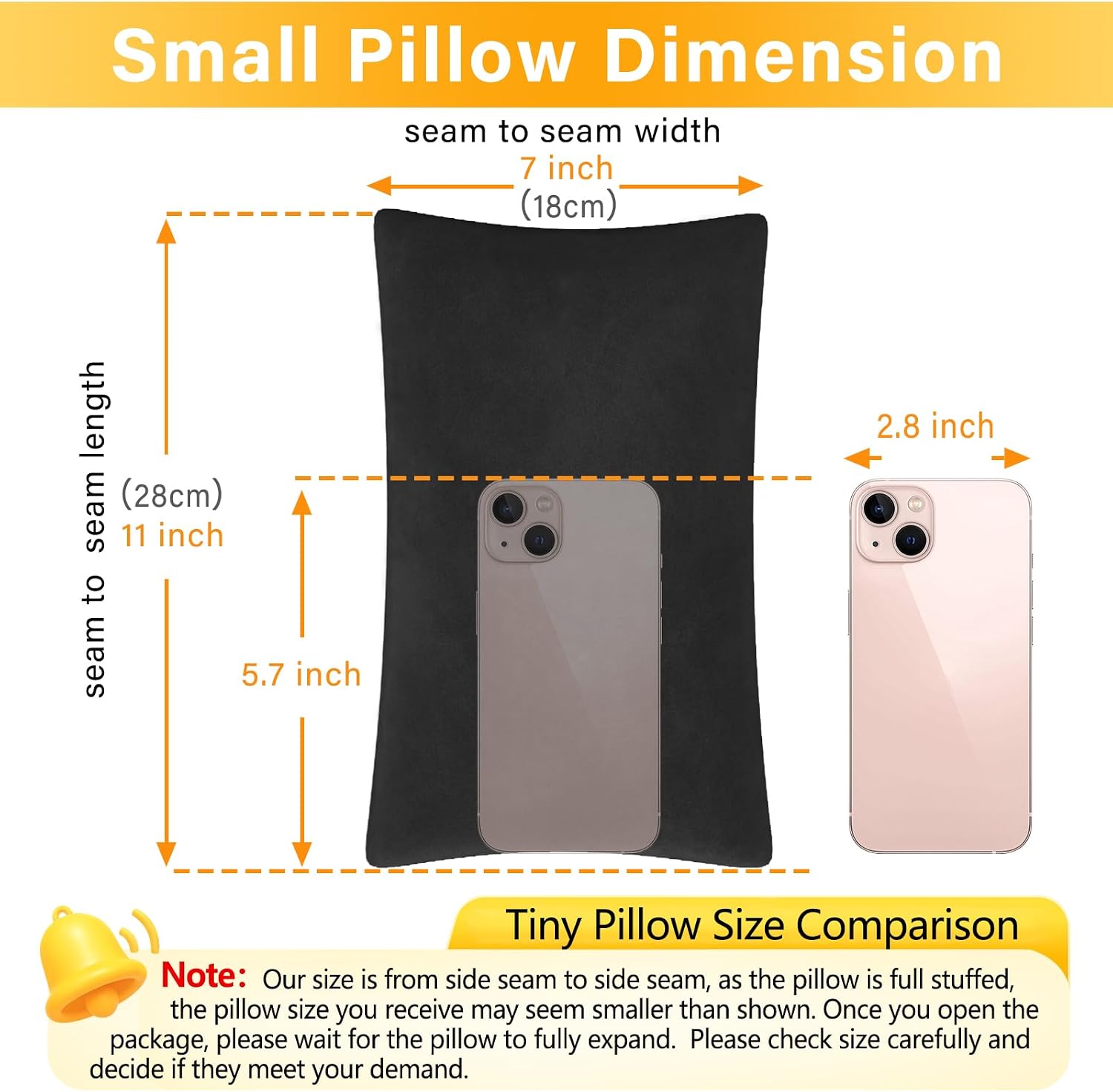 1 MIDDLE ONE 2 Pack Small Pillow, Memory Foam Mini Pillow 11 X 7 Inches for Travel, Sleeping, Nap and Neck, Knee, Lumbar Support, Tiny…