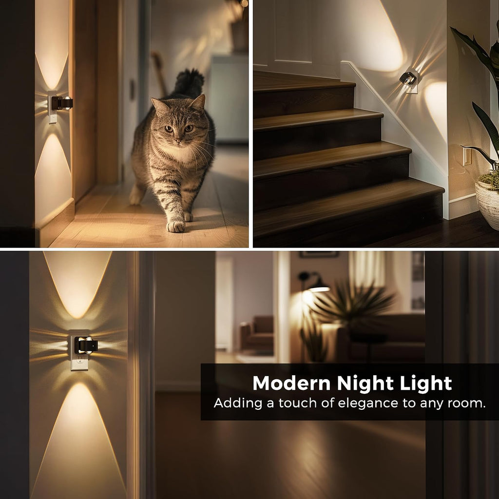 L LOHAS LED Night Light Projector, Night Lights Plug into Wall, Dusk to Dawn Sensor, Rotating Nightlight for Kids, Soft White Ambient…