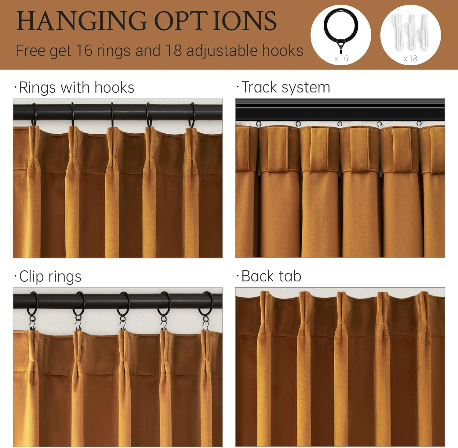 Drapenova Gold Velvet Curtains 92 Inch Long for Living Room Bedroom Boho Luxury Soft Velvet Room Darkening Privacy Pleated Drapes 2…