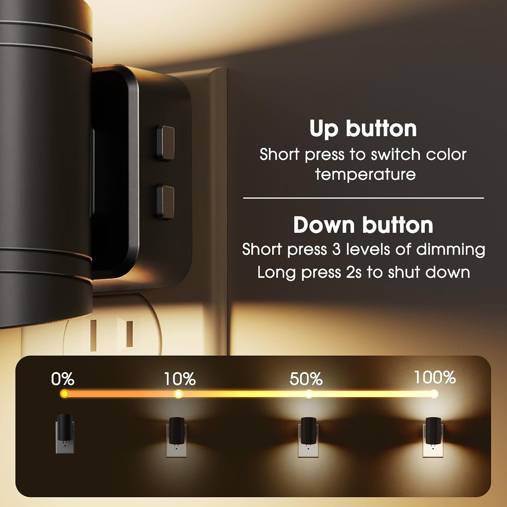 Briignite Night Lights Plug into Wall, 3CCT Modern LED Night Light Plug in, Dusk to Dawn Sensor, 3000KĀ0Kl·0K Change Nightlight, Dimmable…