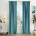 Inovaday 100% Blackout Curtains 96 Inches Length 2 Panels Set, Back Tab/Rod Pocket Linen Black Out Curtains for Bedroom, Thermal Insulated…