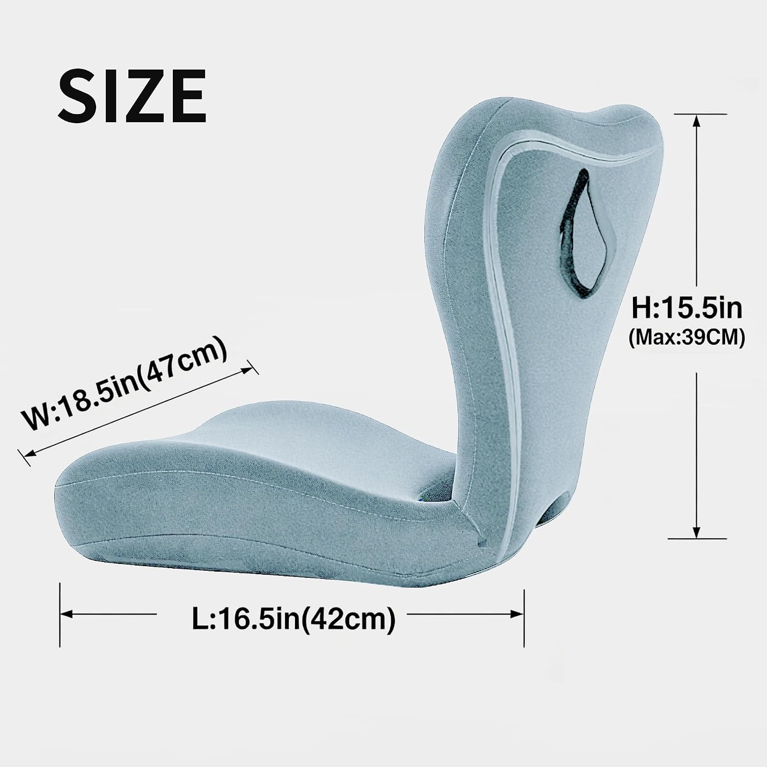 Yoobebest Adjustable Backrest Memory Foam Lumbar Support Pillow, Back Support Cushion for Office Chair, Home, Meditation on Floor, Lower Back…