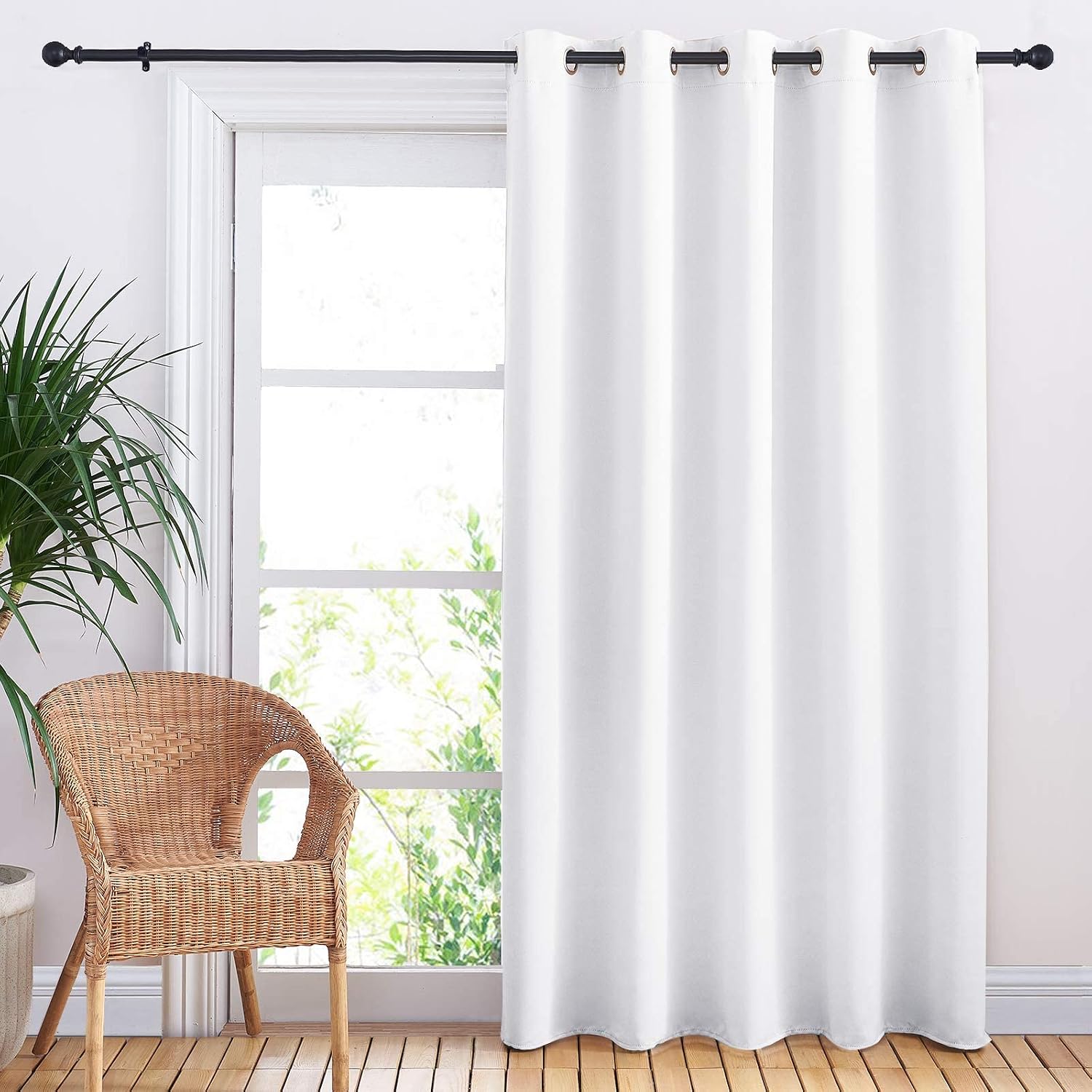 NICETOWN Sliding Door Curtain Window Treatment, Energy Smart Thermal Insulated Extra Wide Solid Blackout Curtain Drape for Patio Door…
