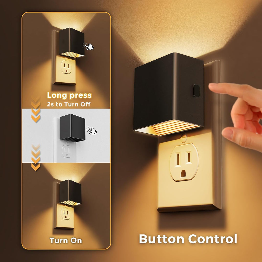 L LOHAS LED Night Light, Night Lights Plug into Wall,[2-Pack] Dusk to Dawn Sensor, Brightness Adjustable,3000K Soft White, Plug in…