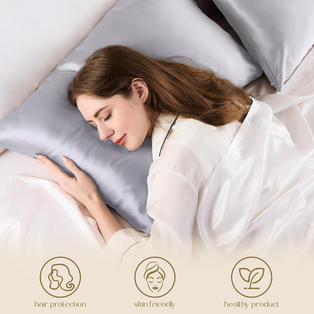 Zimasilk 100% Pure Mulberry Silk Pillowcase for Hair and Skin everyday comfort, Soft and Smooth, Both Sides Grade 6A Silk,600 Thread…