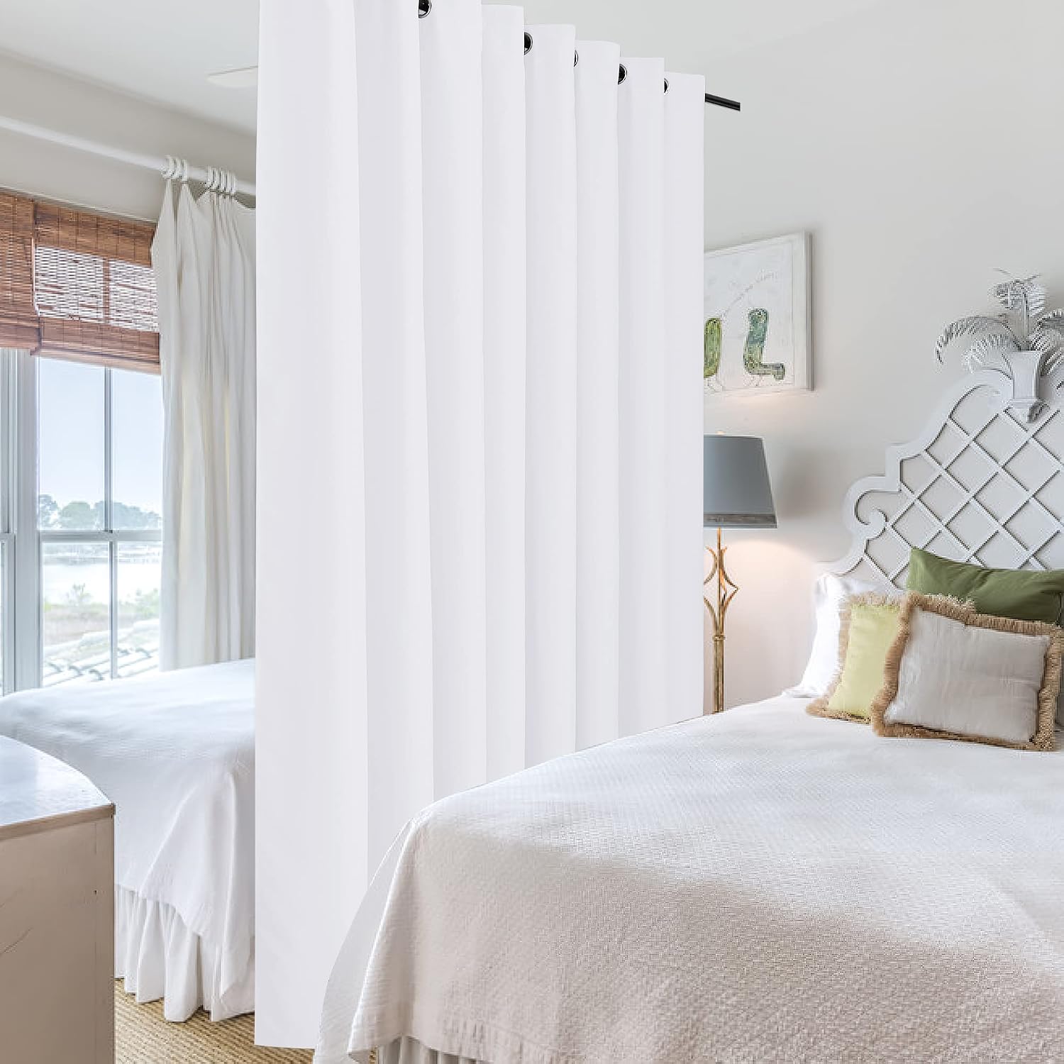 Rybhome RYB HOME Room Divider Curtain - Half-Light Block Room Darkening Shades Grommet Curtains for Large Window Cloakroom School Dorm Slid…