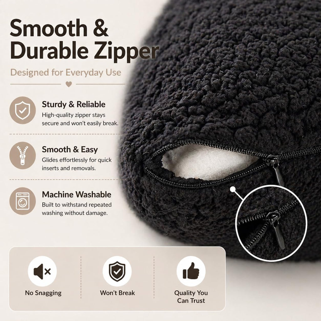 Reafort Sherpa Body Pillow Cover 21" x 54", Plush Fleece Long Body Pillowcase with Zipper Closure, Ultra Soft Fluffy Cozy Decorative…