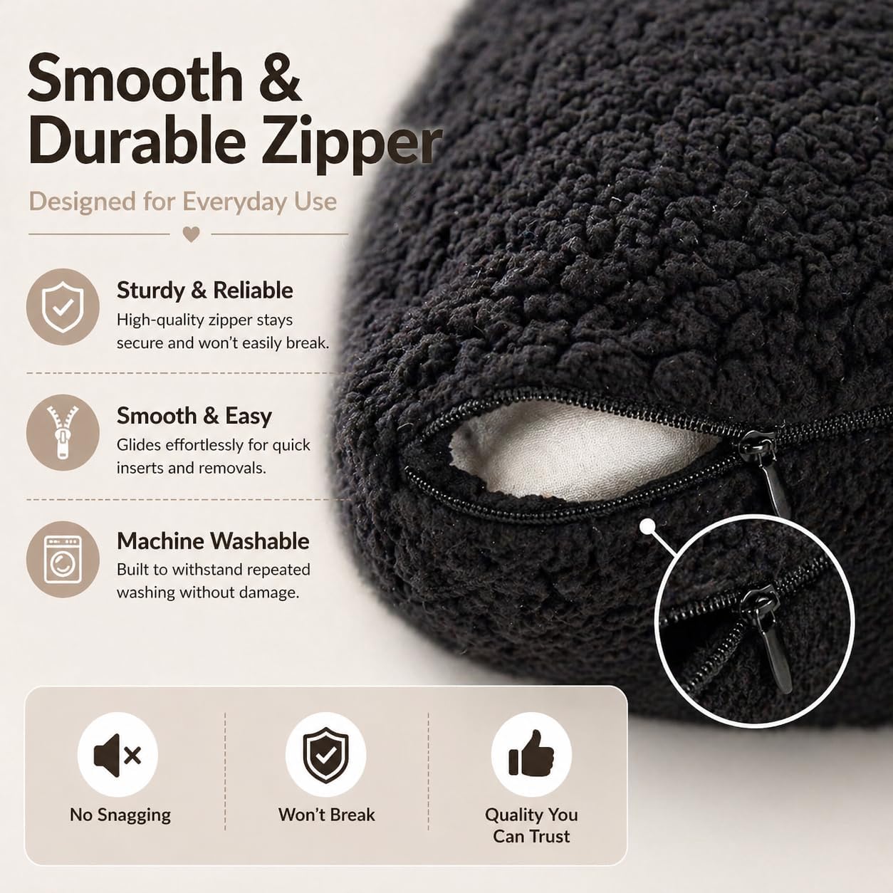 Reafort Sherpa Body Pillow Cover 21" x 54", Plush Fleece Long Body Pillowcase with Zipper Closure, Ultra Soft Fluffy Cozy Decorative…