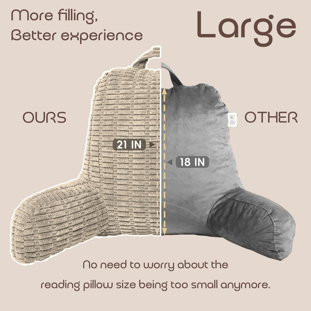 MIJIMO Reading Pillows for Sitting in Bed Adult, Back Rest Pillow for Sitting Up in Bed and Couch, Back Support Chair Pillow Support…
