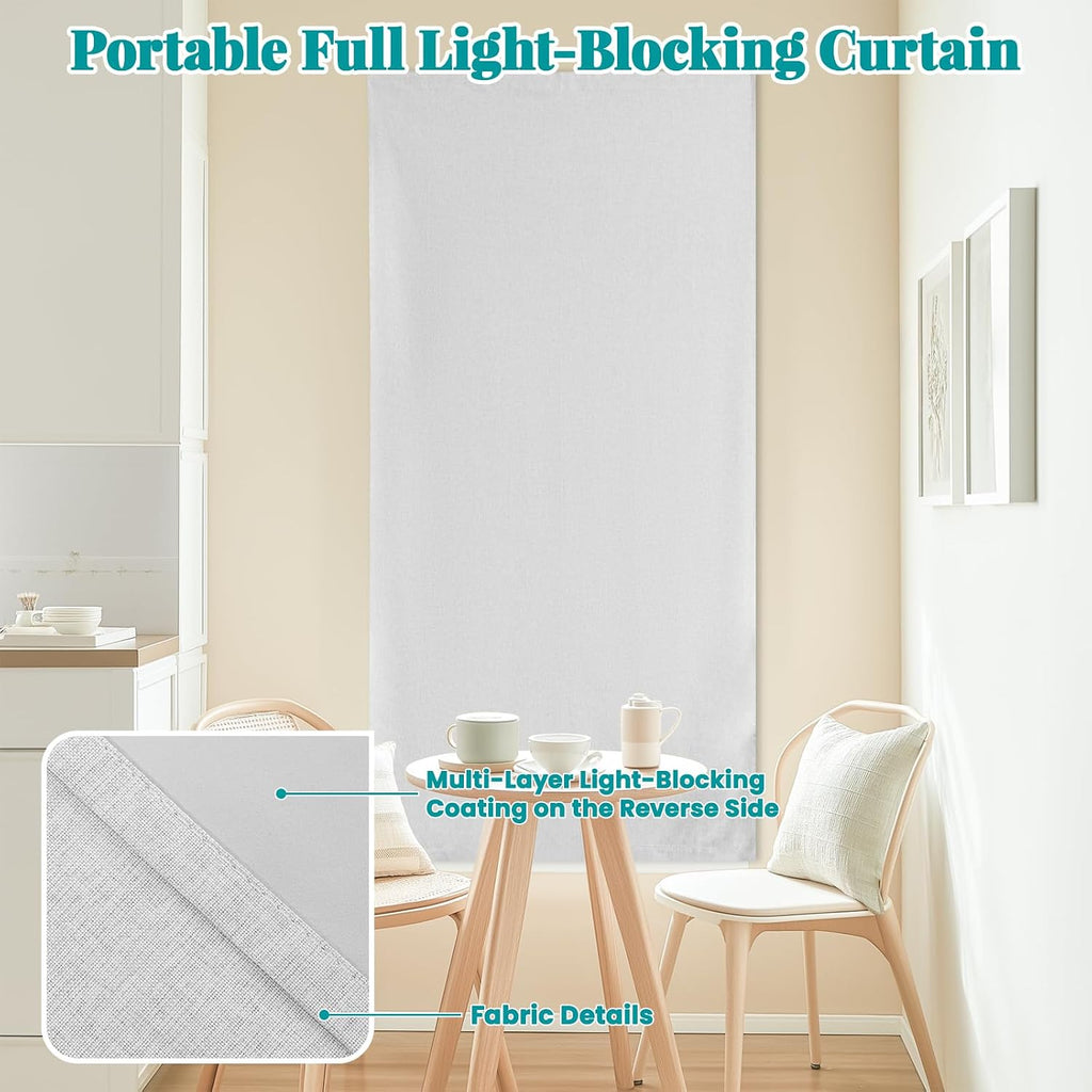 100% Blackout Self Adhesive Curtains Portable Curtain Simple and Easy to install Bedroom Window Thermal Lnsulated Kitchen Room Darkening…