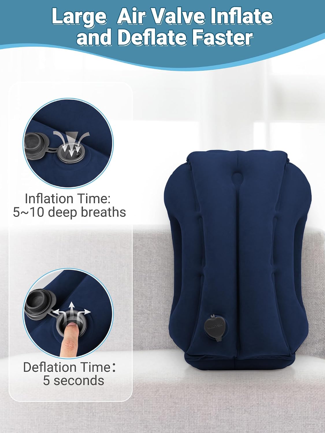 Maliton Inflatable Travel Pillow for Airplane Comfortable Sleeping to Relieve Neck and Shoulder Pain, Support Head Inflatable Pillow for…