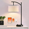 Table Lamp for Living Room Bedroom, 23.5" Table Lamp with USB C+A Ports, Bedside Lamp for Nightstand with Linen Lamp Shade, Dimmable LED…