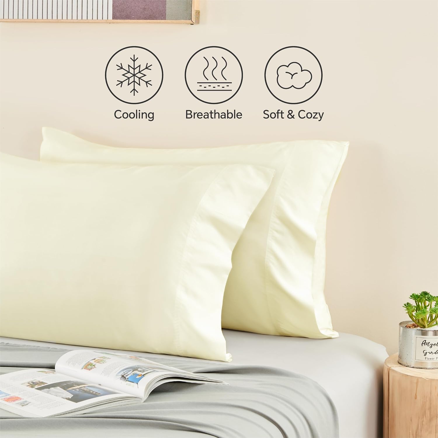 Bedelite Body Pillow Cover, Rayon Made from Bamboo, Cooling Body Pillow Pillowcase for Hot Sleepers and Night Sweats, Breathable & Silky So…