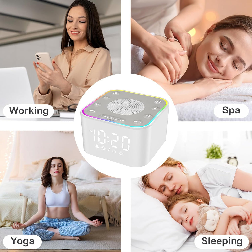 EnjoyNow Wkzay White Noise Sound Machine: 30 Non-Looping Sleep Sound relaxation for Adults - Noise Canceling for Bedroom, Adjustable…