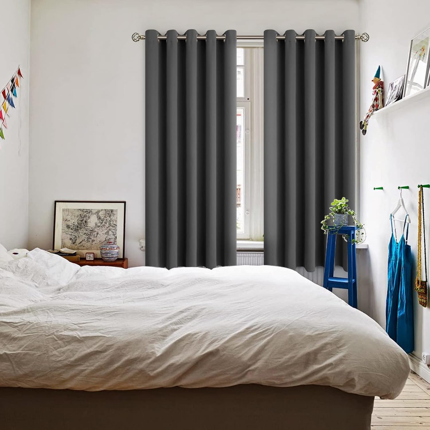 BGment Blackout Curtains for Bedroom - Grommet Thermal Insulated Room Darkening Curtains for Living Room, Set of 2 Panels (70 x 63 Inch, Da…