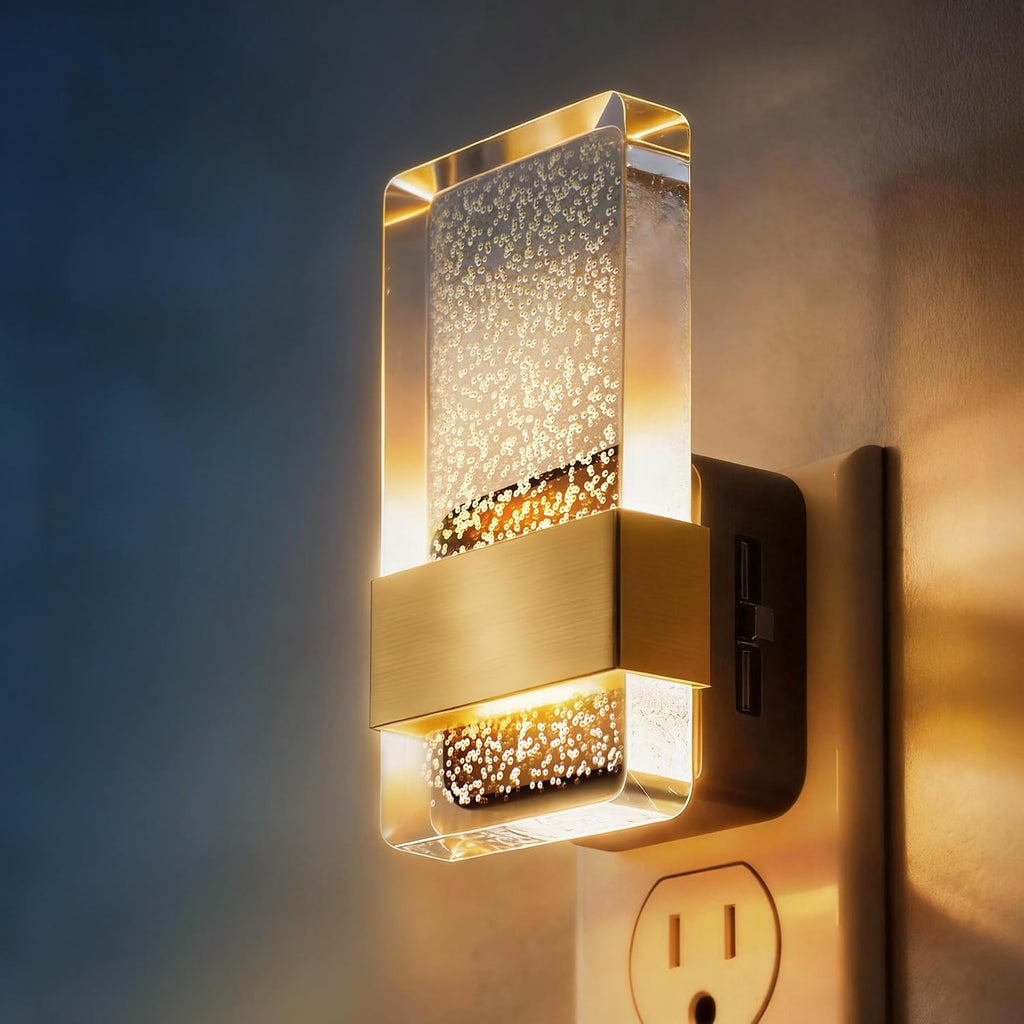DORESshop LED Night Lights Plug Into Wall, 0-100LM Dimmable Nightlight, Bubble Decorative Night Light with Dusk-to-Dawn Sensor, Wall…