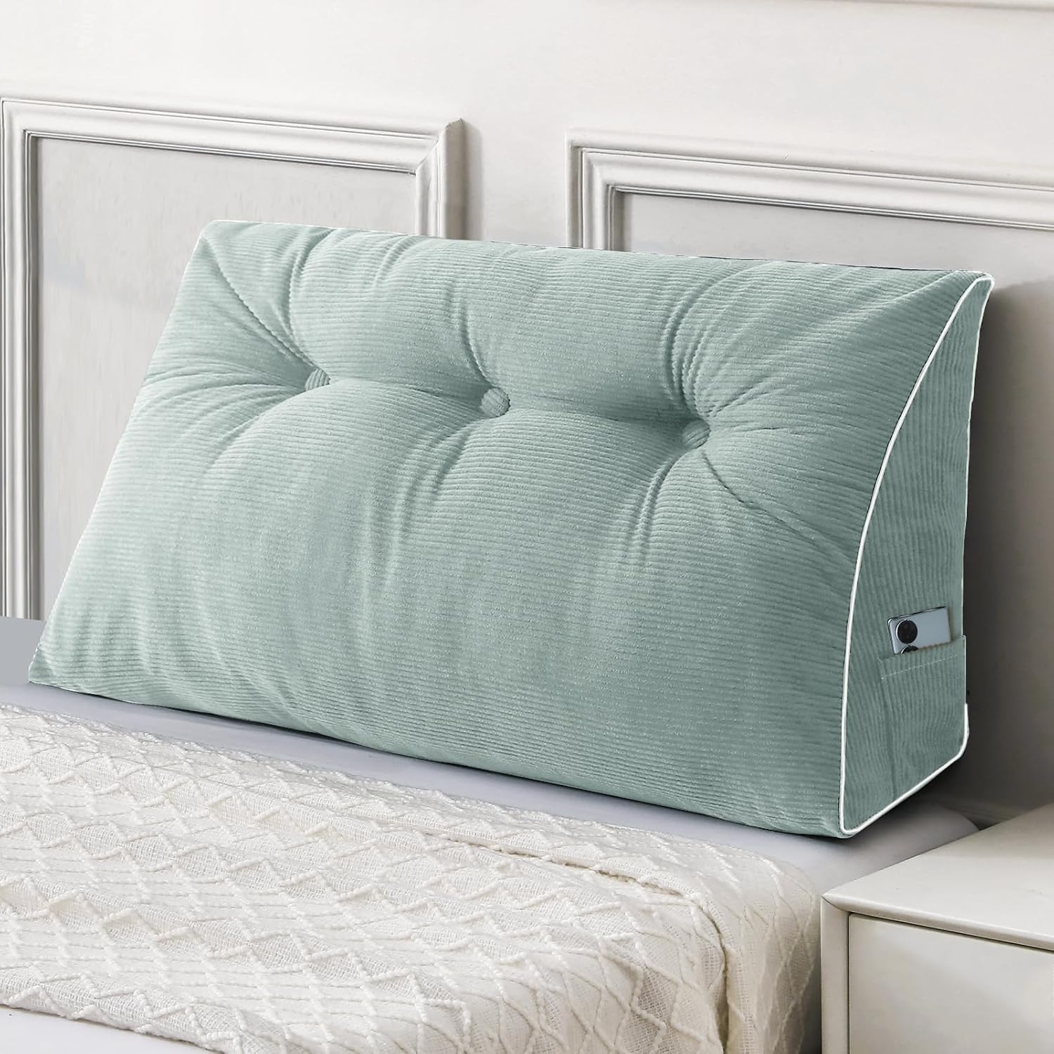Sasttie Headboard Pillow Twin/Twin XL, Wedge Pillow Headboard for Dorm, Triangular Daybed Backrest Cushion for Sitting or Reading in Bed, w…