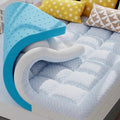 Bdeus 4 Inch Dual Layer Memory Foam Mattress Topper Twin Size, 2 Inch Gel Memory Foam, 2 Inch Cooling Pillow Top Mattress Pad Cover for Bac…