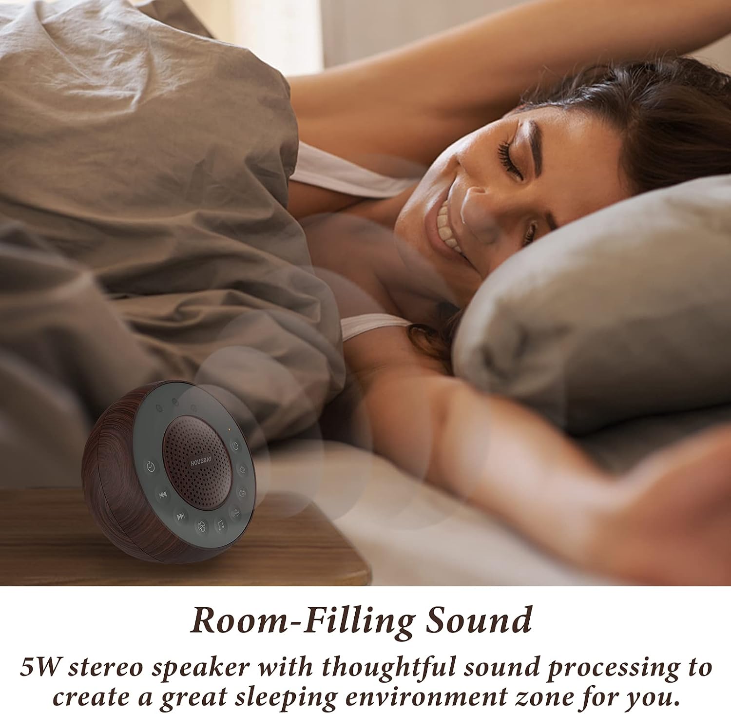 Housbay White Noise Machine with 31 High Fidelity Soothing Sounds, 5W High Power Loud Enough Speaker, Easy Volume Control, Sleep Timer…