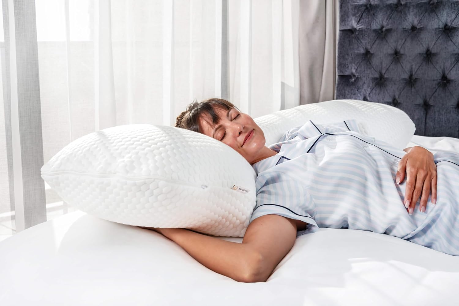 Aricove Body Pillow for Adults, Side Sleeper Pillow for Bed, Full Body Support in Long & Large Size, Tencel Lyocell Cover, Firm Memory Foam…