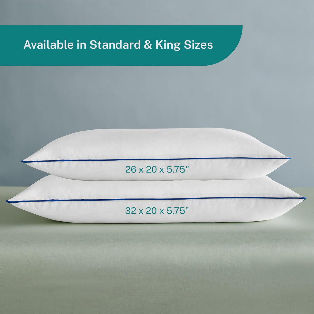SleepInnovations Sleep Innovations 2-in-1 Memory Foam Pillow and Alternative Down Fiber Fill, King Size, Side, Stomach, and Back Sleepers,…