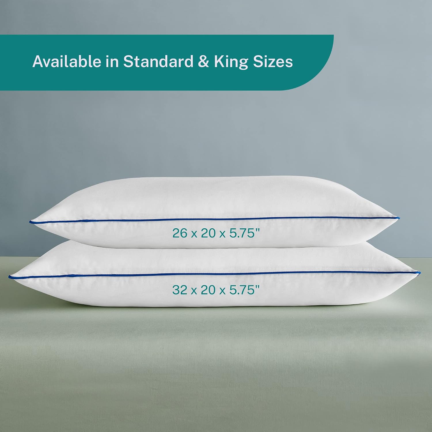 SleepInnovations Sleep Innovations 2-in-1 Memory Foam Pillow and Alternative Down Fiber Fill, King Size, Side, Stomach, and Back Sleepers,…