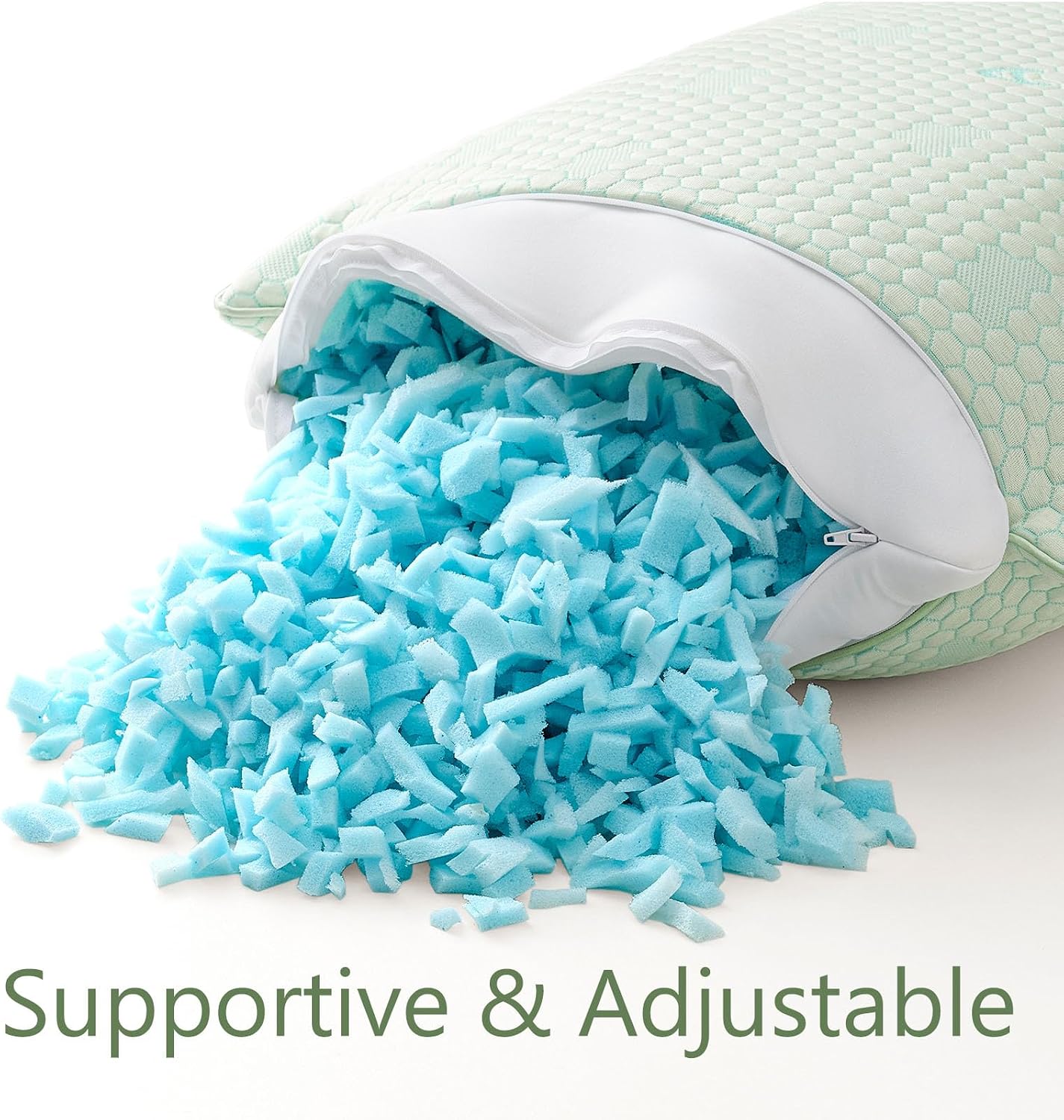 Accuratex Cooling Memory Foam Pillows for Sleeping King Size Set of 2, Adjustable Fluffy Pillows with Removable Cover, Cool Bed Pillow for…