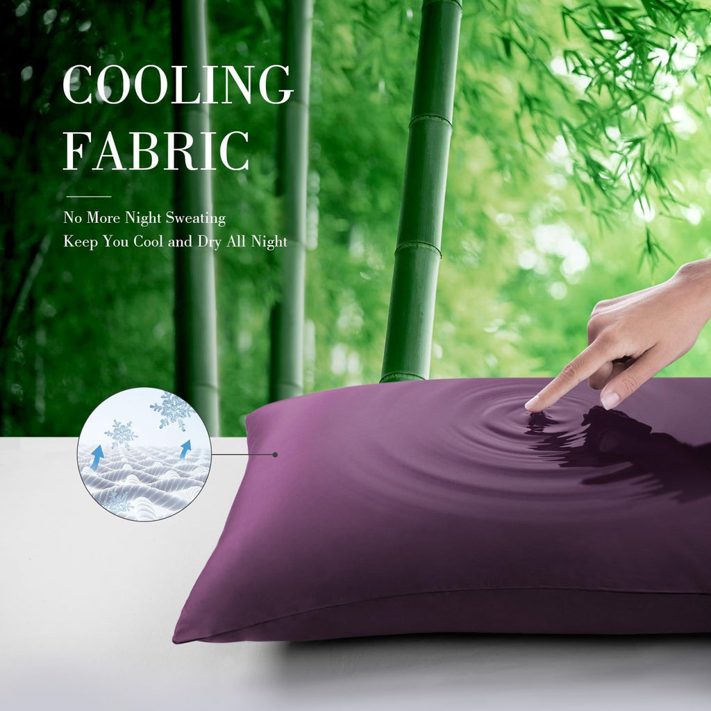 WishSmile Body Cooling Pillowcase Long Pillow Case Breathable Cool Silky Soft Rayon Derived from Bamboo Fabric, Hair and Skin Friendly, Dar…