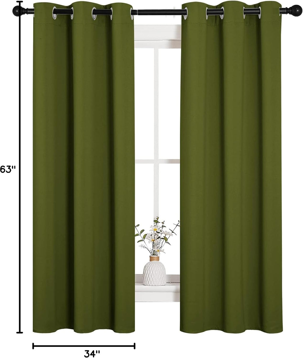 NICETOWN Kitchen Curtain Panels Blackout Draperies, Thermal Insulated Solid Grommet Blackout Curtains/Drapes for Christmas Window…