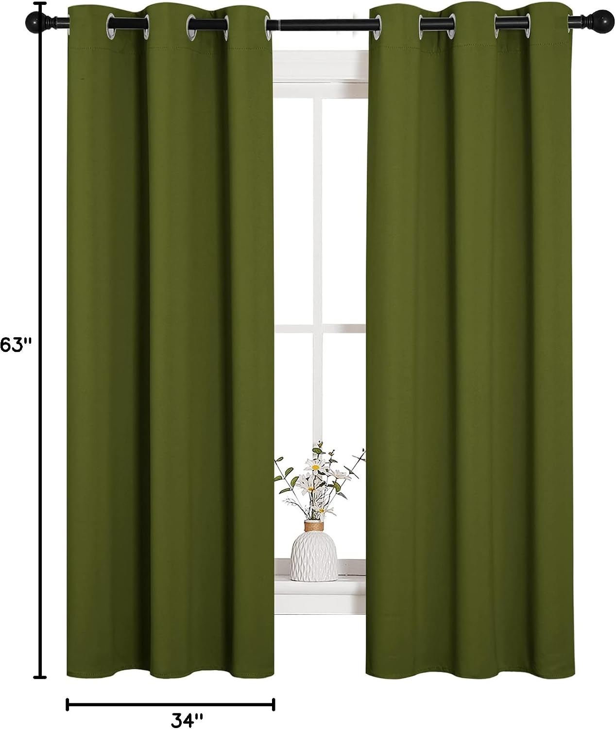NICETOWN Kitchen Curtain Panels Blackout Draperies, Thermal Insulated Solid Grommet Blackout Curtains/Drapes for Christmas Window…